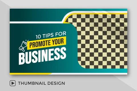 Attractive live stream and YouTube video thumbnail template design for business  Stock Illustration