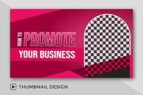 Attractive live stream and YouTube video thumbnail template design for business  Stock Illustration