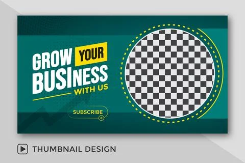 Attractive live stream and YouTube video thumbnail template design for business  Stock Illustration