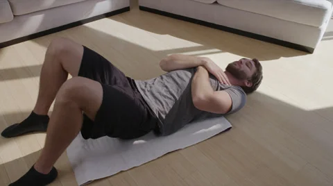 Attractive Man Does Pull-Ups Stock Footage 35240900