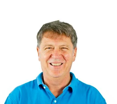 Attractive man dressed casually in studio isolated on white Stock Photos