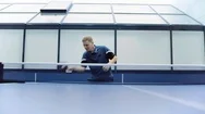 Attractive Man Playing A Ping-Pong At The Court Stock Footage