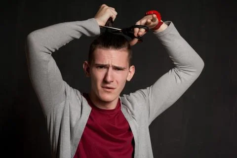 Attractive man in studio Foto stock