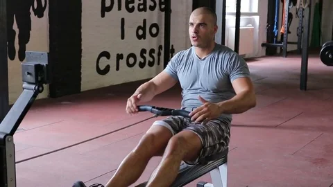 Attractive man working out Stock Footage 83513428