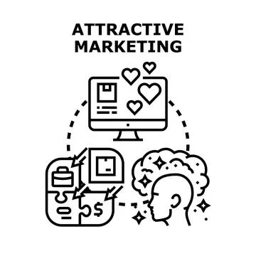Attractive marketing strategy developing customer engagement concept Stock Illustration