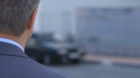 Attractive middle-aged man with gray hair. male close-up portrait. serious Stock Footage 90962413