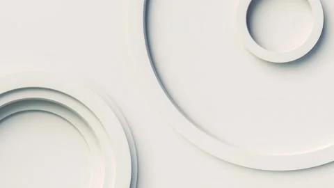 Attractive minimalist pattern of moving white rings. 3d rendering loop animation Stock Footage 260706560