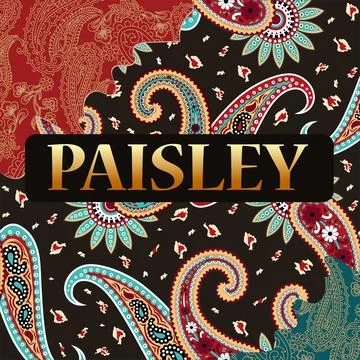 Attractive Paisley Pattern Thumbnail Design with Traditional Indian Textile Stockillustratie