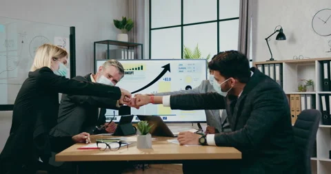 Attractive positive confident successful skilled multiracial businesspeople in Stock Footage 160958155