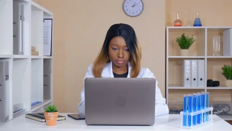 Attractive researcher at work in lab Stock Footage 87537310