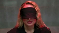 Black woman blindfolded: hostage concept, Stock Video