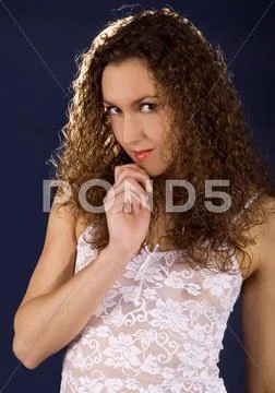 Attractive shy girl Stock Photos