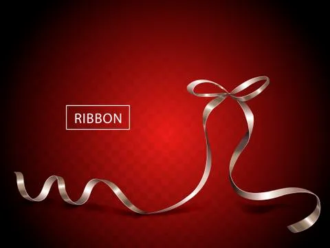 Attractive silver ribbon element Stock Illustration