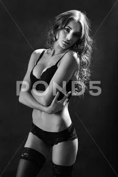 Attractive tan woman Stock Photos