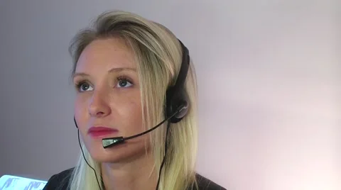 Attractive Telephone Operator Stock Footage 47421184