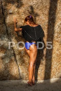 Attractive woman in summer clothes Stock Photos