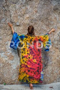 Attractive woman in summer clothes Stock Photos