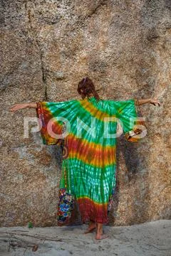 Attractive woman in summer clothes Stock Photos