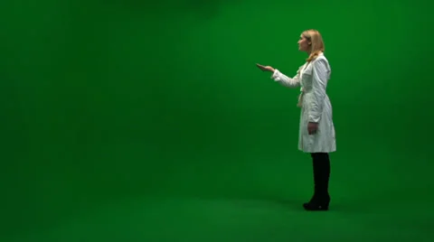 Attractive women full body against green screen 動画素材 24609341