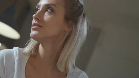 Attractive young girl looking at camera. 動画素材 70649989