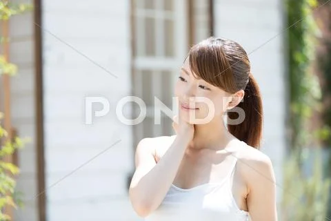 Attractive young girl portrait Stock Photos