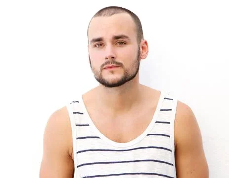 Attractive young man with beard Stock Photos