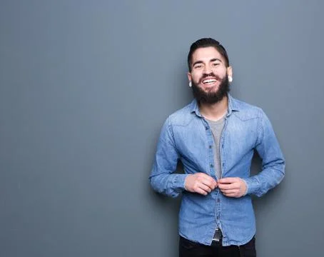 Attractive young man with beard Stock Photos