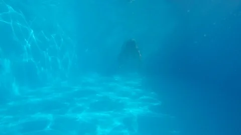 Attractive young man playing in a pool in summer Vidéo 106310148