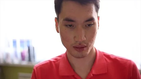 Attractive young man using digital tablet computer touchscreen ipad Stock Footage 80611319