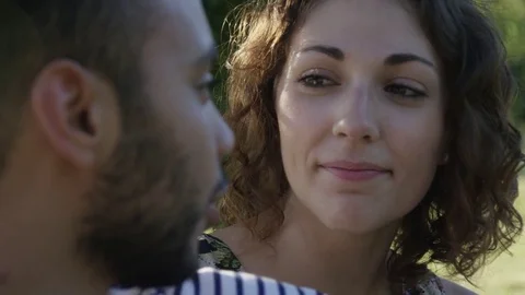 Attractive Young Millennials On A Genuine Date In The Park In Slow Motion At Stock Footage 82611228