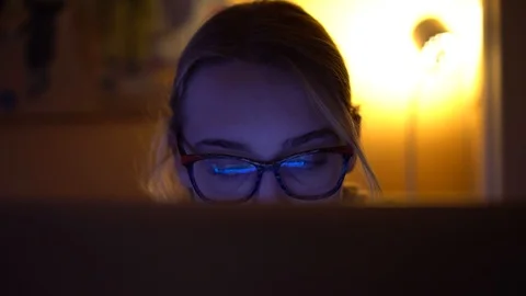 Attractive Young Woman Using a Notebook, Close Up Stock Footage 120775004