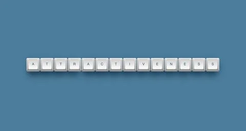 Attractiveness text on a 3d keyboard button with shadow concept series イラスト素材