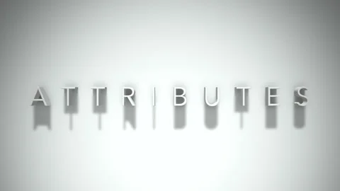 Attributes 3D title animation with shadows on a white background Stock-Footage 296529041