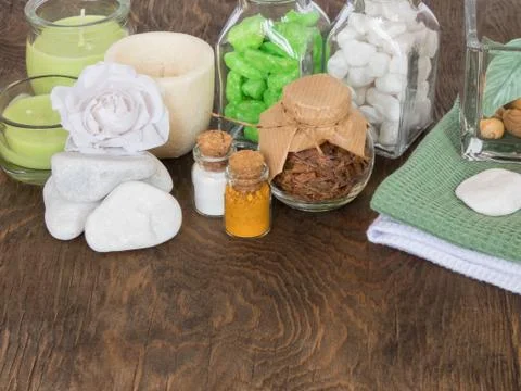 The attributes of aromatherapy Stock Photos