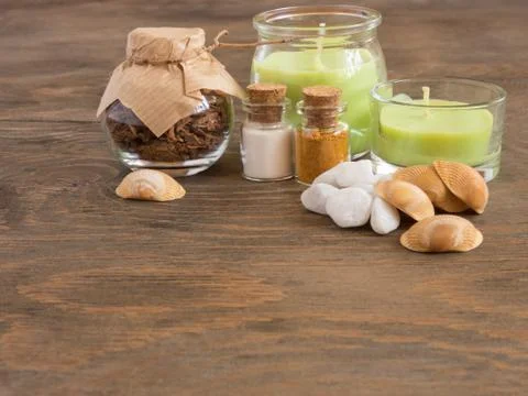 The attributes of aromatherapy Stock Photos