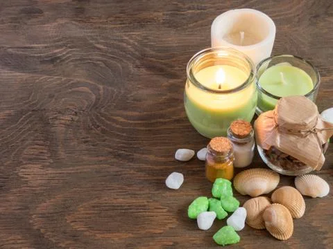 The attributes of aromatherapy Stock Photos