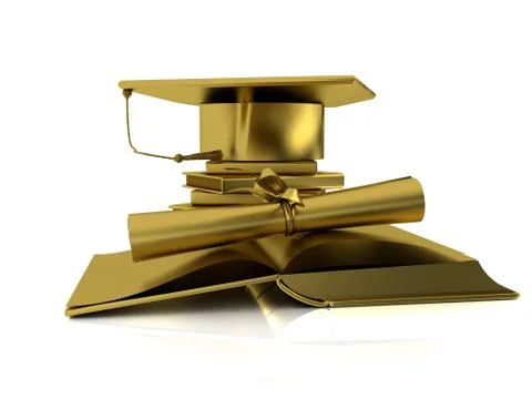 Attributes bachelor from gold Stock Photos