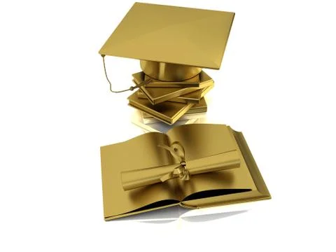 Attributes bachelor from gold Stock Photos