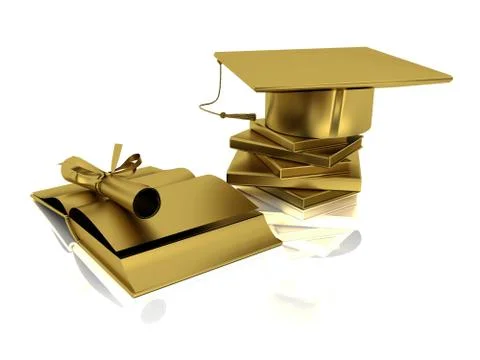 Attributes bachelor from gold Stock Photos