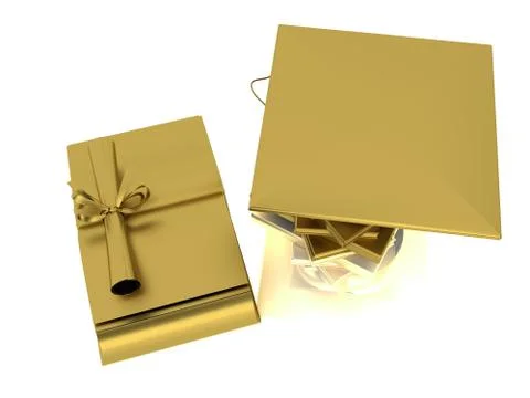 Attributes bachelor from gold Stock Photos