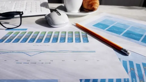 Attributes of a businessman on the table Stock-Footage 96693441