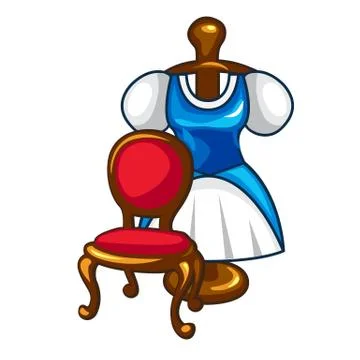 The attributes of the vintage fitting room. Vector illustration. Stock Illustration