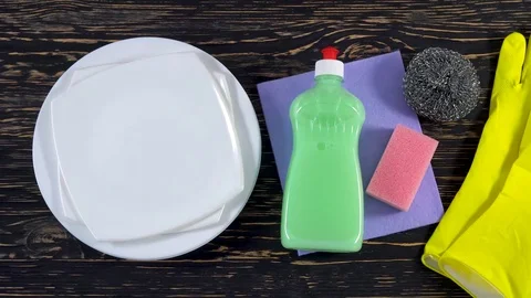 Attributes for washing dishes Stock Footage 81144681