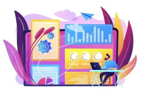 Attribution modeling concept vector illustration. Stock Illustration