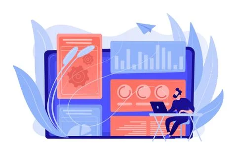 Attribution modeling concept vector illustration. Stock Illustration