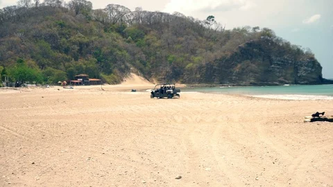 ATV on the beach during vacation Stock Footage 120137870