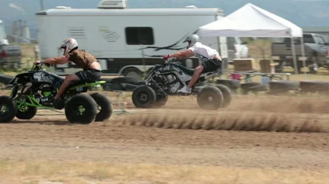 ATV drag race high power P HD 1264 Stock Footage 11339545