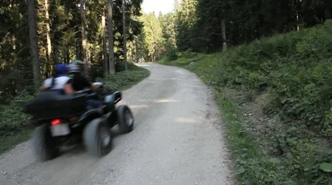 ATV in forest on mountain Video stock 12046434