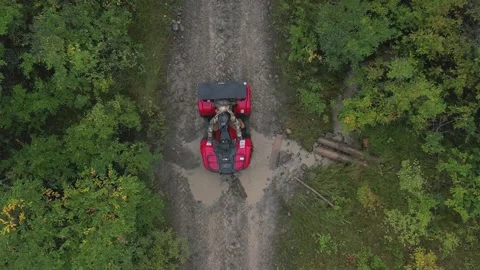 ATV Meets Puddle Stock Footage 264539169