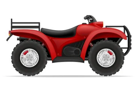 Atv motorcycle on four wheels off roads illustration Stock Illustration